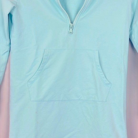 Vineyard Vines Girl Size 12-14 Aqua Quarter-Zip Pullover Cover-Up Dress - Picture 4 of 7